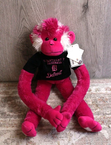 NWT Official Forever Collectibles Detroit Tigers Baseball Monkey Hugging Hanging Cover