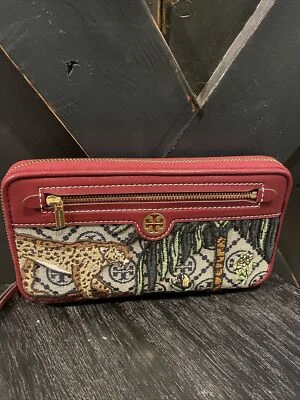 Cartera Continental Tory Burch T Monograma Jacquard Bordada Multicolor Nueva con Etiquetas Foto 1 de 4