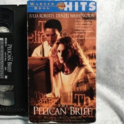 The Pelican Brief--Julia Roberts--Denzel Washington--Grisham Novel--VHS Video - Image 1 of 3