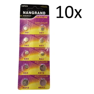 10 Paquetes (100 Pilas) Pilas Botón Celda Alcalina Reloj Reloj Batería - Imagen 1 de 1