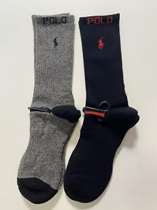 Polo Ralph Lauren klassische Crew-Baumwollsocken für Herren 2er-Pack — grau rot schwarz - Bild 1 von 2