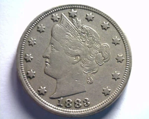 1883 WITH CENTS LIBERTY NICKEL EXTRA FINE XF EXTREMELY FINE EF NICE ORIGINAL - Picture 1 of 2