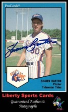 1989 ProCards Shawn Barton #1969 Authentic Autographed Card Tidewater Tides