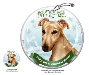 Bellyrubs & Kisses Ornament - Cream Greyhound - Picture 1 of 1