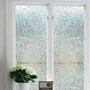 New Glue- Electrostatic 3d Glass Film Mosaic Square Refractive Colorful Glass US - Picture 1 of 5