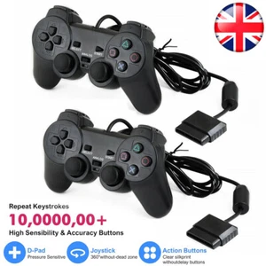 2PCS Wired Double vibration Game Controller Game Joystick Joypad For Sony PS2 - Picture 1 of 14