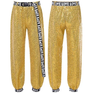 Kids Girls Leggings Hip Hop Pants Stage Performance Trousers Soft Costume Jazz - Picture 1 of 68