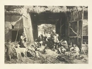 Antique Heliogravure Paul Meyerheim Untitled (Livestock) Lithograph c. 1842-1915 - Picture 1 of 1
