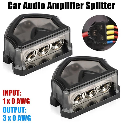 Bloque de distribución de amplificador de tierra de potencia de salida de calibre 0 a entrada de calibre 0 de 2 piezas Foto 1 de 4