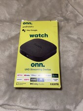 onn. Android TV UHD Streaming Box 4K Chromecast Stream Device Wi-Fi HDMI, Black 