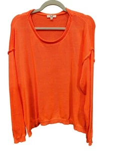 Easel Los Angeles Long Sleeve Pullover Sweater Womens S Open Knit Orange Comfort - Picture 1 of 5