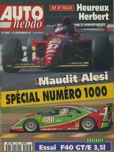 AUTO HEBDO n°1000 13/09/1995 FERRARI F40 GT/E MICHELOTTO  GP ITALIE BMW M3 - Foto 1 di 1