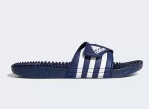 ADIDAS Unisex Adult Adissage Slides Sandal, Dark Blue/White 7 US NEW - Picture 1 of 5