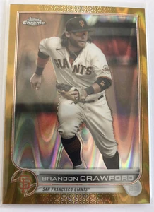 Brandon Crawford 2022 Chrome Sonic Gold RayWave #17/50 San Francisco Giants - Picture 1 of 2