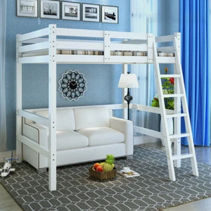 Bunk Bed High Sleeper Cabin Loft Bed Frame Desk Pine Wood Kids Single 3FT White - Picture 1 of 6