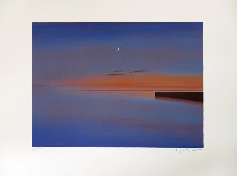 Eduard ANGELI, Drei Wolken - Lithographie in Farbe aus 2019 - Bild 1 von 1