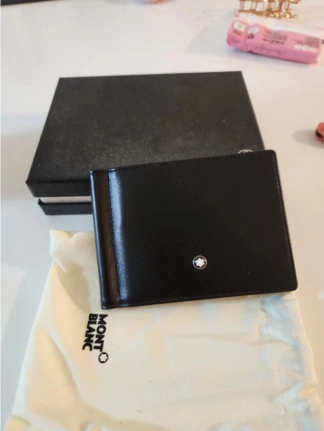 Cartera de cuero negra con imperfecciones Montblanc 14548 Meisterstuck G2U Foto 1 de 4