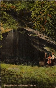 Vintage Linen Postcard-Historic Entrance to Mammoth Cave Kentucky Unposted - Picture 1 of 2