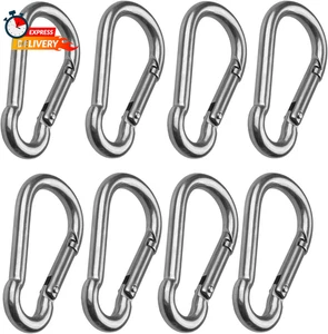 CBTONE 8er Pack 3 Zoll Feder Karabinerhaken Edelstahl 304 Karabiner Clips schwer - Bild 1 von 6