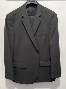 Tasso Alba 48R Charcoal Grey Plaid Wool Suit 2 Button Jacket W Pleated Pant - Picture 1 of 16