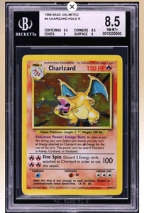 🦖🦹 1999 BASE UNLIMITED #4 CHARIZARD HOLO R BGS 8.5 MINT🦹🦖 - Picture 1 of 2