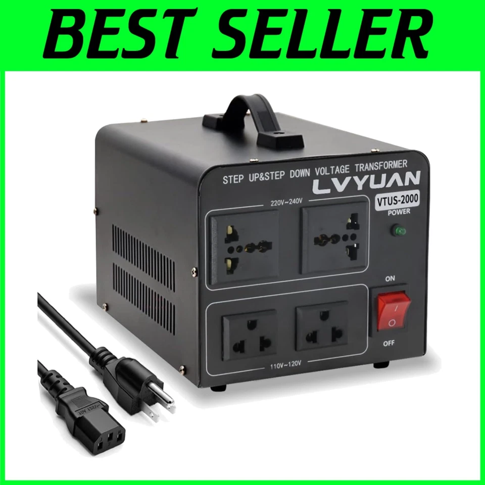 Environmentally Friendly 2000W Step Up/Down Transformer - Safe Power Conversion - Image 1 of 4