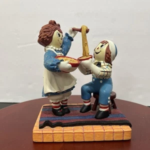 Raggedy Ann And Raggedy Andy Home Cookin Resin Statue Danbury Mint - Picture 1 of 12