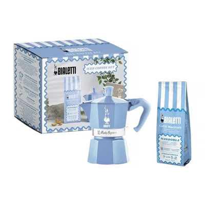 Bialetti Almond Coffee + Moka Express Blue 3 Cups Iced Coffee Gift Set Mandorla - image 1 of 4