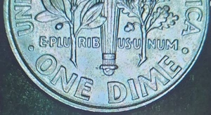 2018P Dime With Reverse Strike Error On Torch Handle - Picture 1 of 5