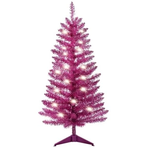 4FT Pre-Lit Artificial Fake Christmas Tree Warm White Lights Premium Hinged P... - Picture 1 of 7