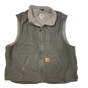 Carhartt V33 ARG Herren 2XL Sherpa gefütterte Weste Army Green Arbeitskleidung sehr guter Zustand - Bild 1 von 10