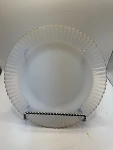 Vintage Opalescent Glass 8" Plate MacBeth Evans Petalware Monax gold trim set 3 - Picture 1 of 2