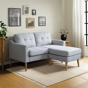 Serta Bristol Loveseat with Ottoman in Light Gray Fabric Upholstery - Picture 1 of 13
