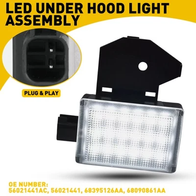 White Car Under Hood Engine Bay Courtesy LED Light For Dodge Ram Jeep Chrysler C - Image 1 of 4