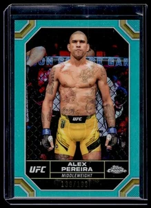 2024 Topps Chrome UFC Alex Pereira Aqua Refractor 4 #/199 - Picture 1 of 2