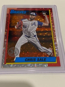 Chris Sale 2025 Topps 1990 35th Mega Box Orange Foil Board #90B2-4 /25 Braves - Picture 1 of 2