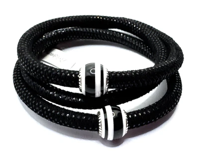 Brighton Woodstock Balck блестящий тройной браслет 23 дюйма новый с Ярлыками + 2 сахарной полоски бисер - Изображение 1 из 4