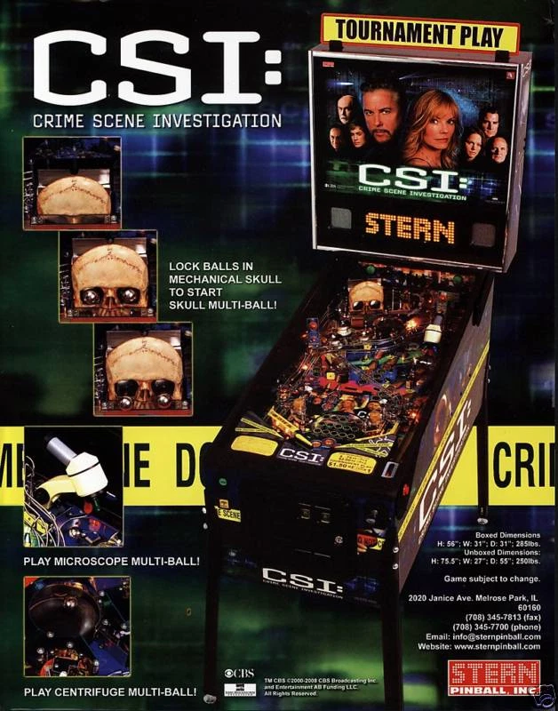2008 STERN CSI PINBALL FLYER - Image 1 of 1