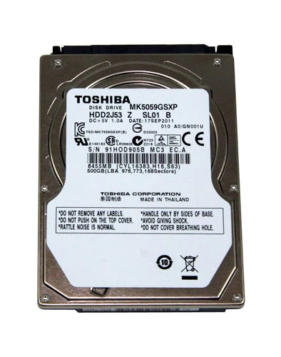 Toshiba 500GB,Internal,5400RPM,2.5" (MK5059GSXP) HDD