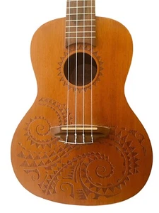 Guitarras Luna Tatuaje Concierto Ukelele Melodías Caoba Toca Hermosamente Prístino - Imagen 1 de 7