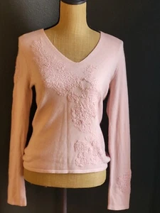 Emma Sophia Silk and Cashmere Pink Small Pullover - Picture 1 of 11