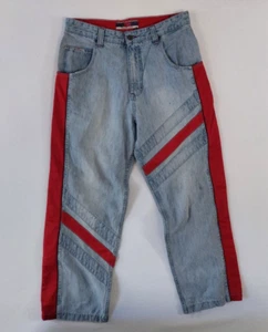 96 North NSN Jeans Blue Red 34x32 Vintage Hip Hop Y2K Actual 34x30 - Picture 1 of 11