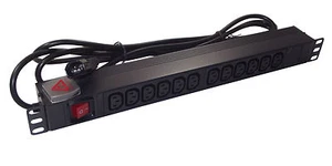 12 Wege IEC C13 PDU mit IEC C14 STECKER (Wasserkocher/USV) 1U 19 Zoll Stromverteilungseinheit - Bild 1 von 2