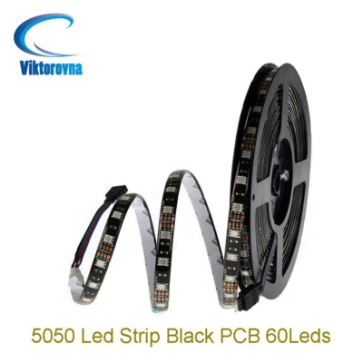 DC 12V 5050 RGB RGBW RGBWW LED Strip Light black PCB tape lights lamp 1M - 5M - Image 1 of 4