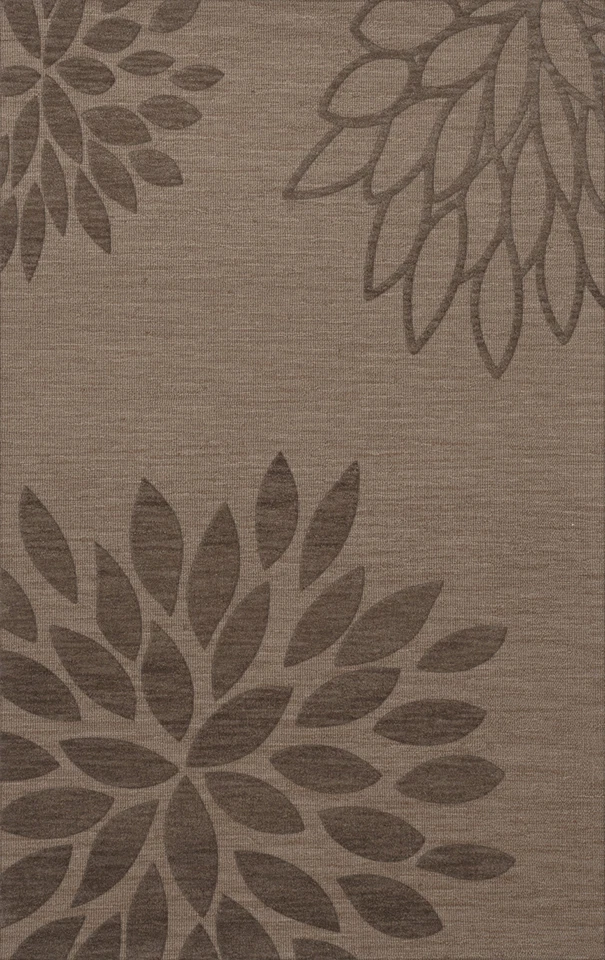 Gray Transitional Leaves Petals Area Rug Floral DV17 - Image 1 of 2