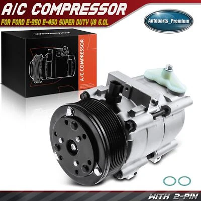 Compresor de aire acondicionado con 8 ranuras para Ford E-450 Super Duty 2008-2010 E-350 Super Duty Foto 1 de 4