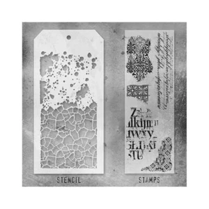 Tim Holtz Mixed-Media Stamps & Stencil - Set #23 - Picture 1 of 2