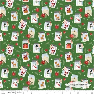 RILEY BLAKE, THE MAGIC CHRISTMAS, C13641, L WHITLOCK, JARS, PRICED @ 1/2 YD - Picture 1 of 1