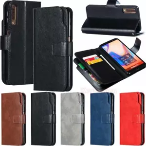 9 Card Holder Leather Wallet Flip Case Cover For Samsung S10 Plus S9 S8 A6 A7 A8 - Picture 1 of 33