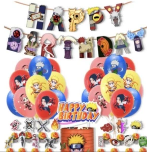 Decoraciones de fiesta de cumpleaños Naruto anime niños niños - TOTALMENTE NUEVO - Imagen 1 de 6